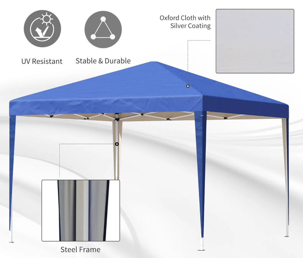 3X3M Garden Heavy Duty Pop Up Gazebo Marquee Party Tent Wedding Canopy Blue