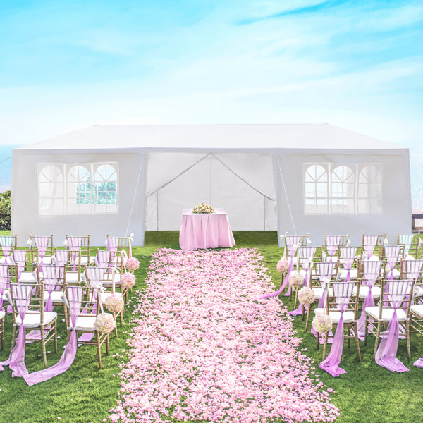 3x9M Heavy Duty Gazebo Marquee Canopy Waterproof Garden Party Tent W/ 8 Sides