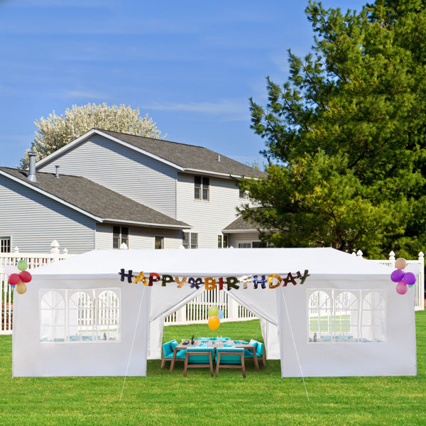3x9M Heavy Duty Gazebo Marquee Canopy Waterproof Garden Party Tent W/ 8 Sides
