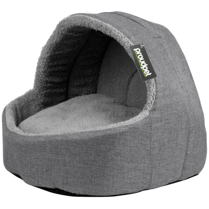 Soft Fleece Cat Igloo Bed Grey