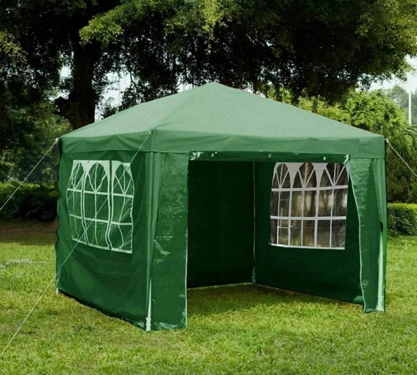 3x3m Gazebo Marquee Canopy Garden Party Tent With Side Panels