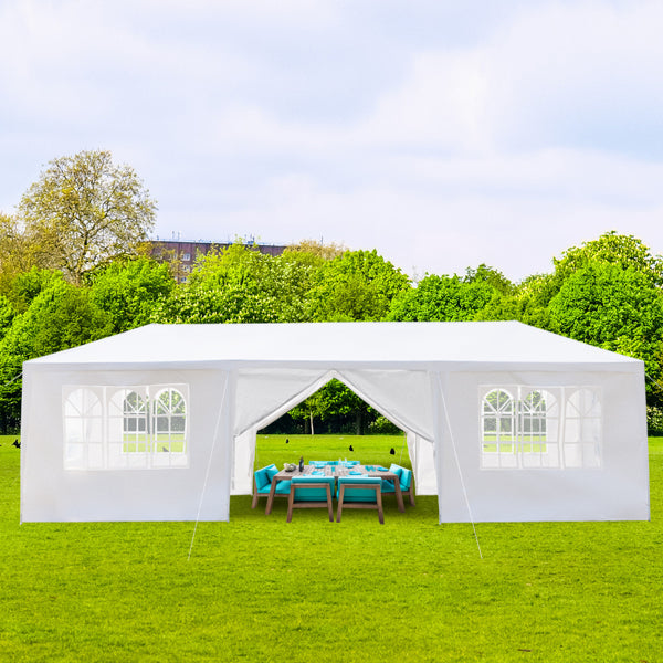 3x9M Heavy Duty Gazebo Marquee Canopy Waterproof Garden Party Tent W/ 8 Sides