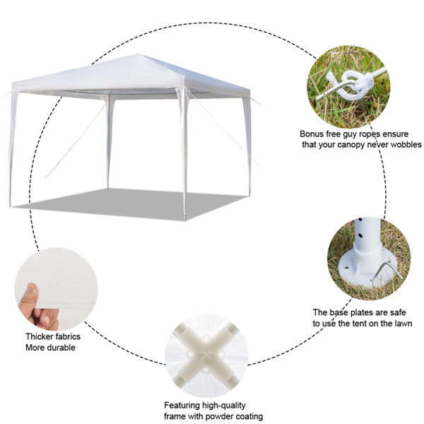 Gazebo Garden Marquee PE Awning Beach Party Wedding Camping Tent Canopy 3x3m