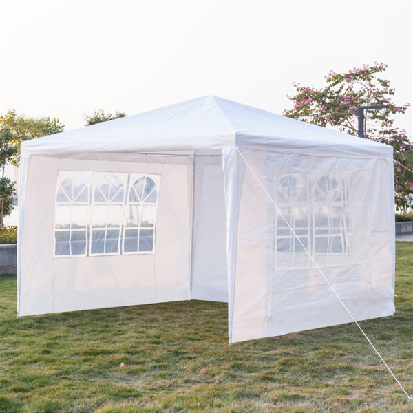 Gazebo With 3 Sides Garden Marquee PE Awning Beach Party Camping Tent Canopy 3x3m
