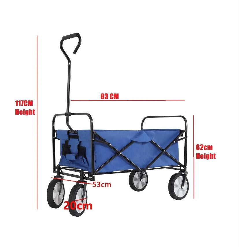 Foldable Outdoor Garden Trolley Cart Wheelbarrow