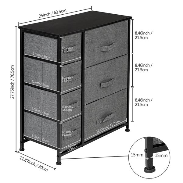 Fabric Dresser With 7 Drawers Furniture Storage Tower Unit For Bedroom Hallway