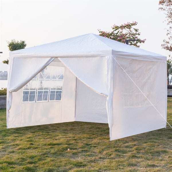 Gazebo With 4 Sides Garden Marquee PE Awning Beach Party Camping Tent 3x3m