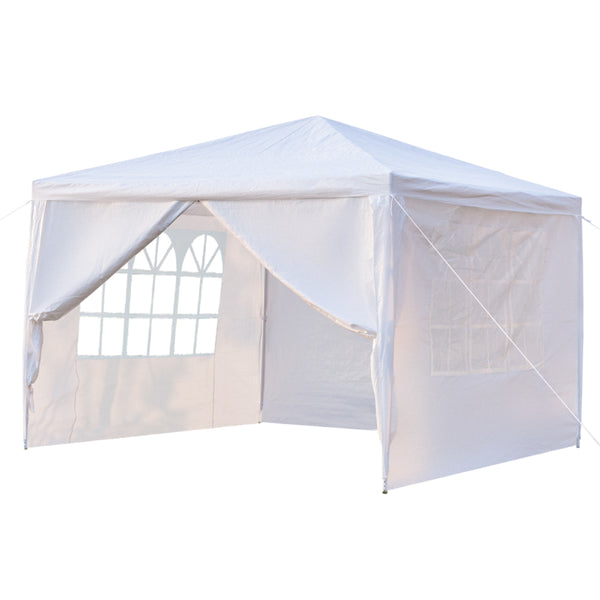 Gazebo With 4 Sides Garden Marquee PE Awning Beach Party Camping Tent 3x3m
