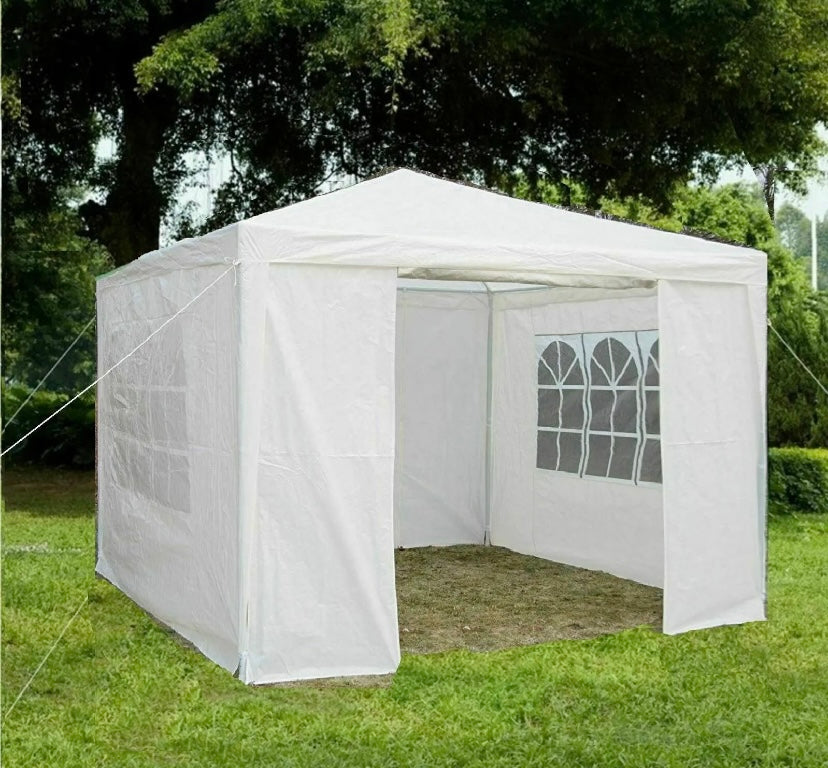 3x3m Gazebo Marquee Canopy Garden Party Tent With Side Panels