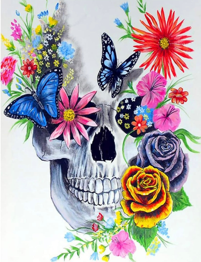 Skull Diamond Painting Round Drill 30x40