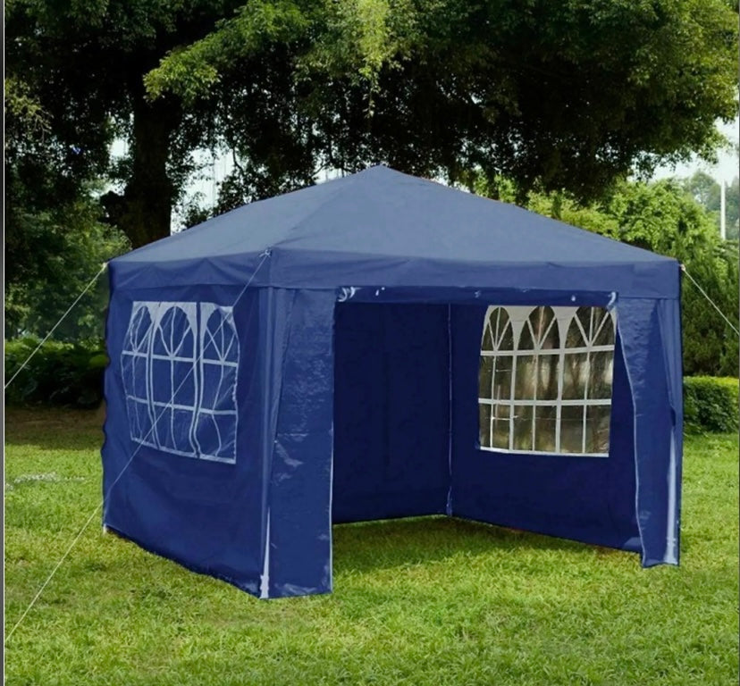 3x3m Gazebo Marquee Canopy Garden Party Tent With Side Panels