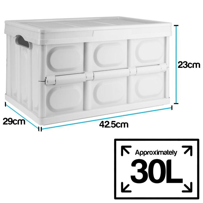 Folding Storage Box With Lid & Handles Collapsible