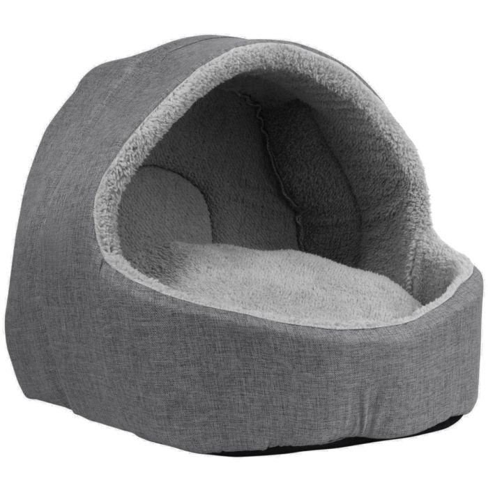 Soft Fleece Cat Igloo Bed Grey