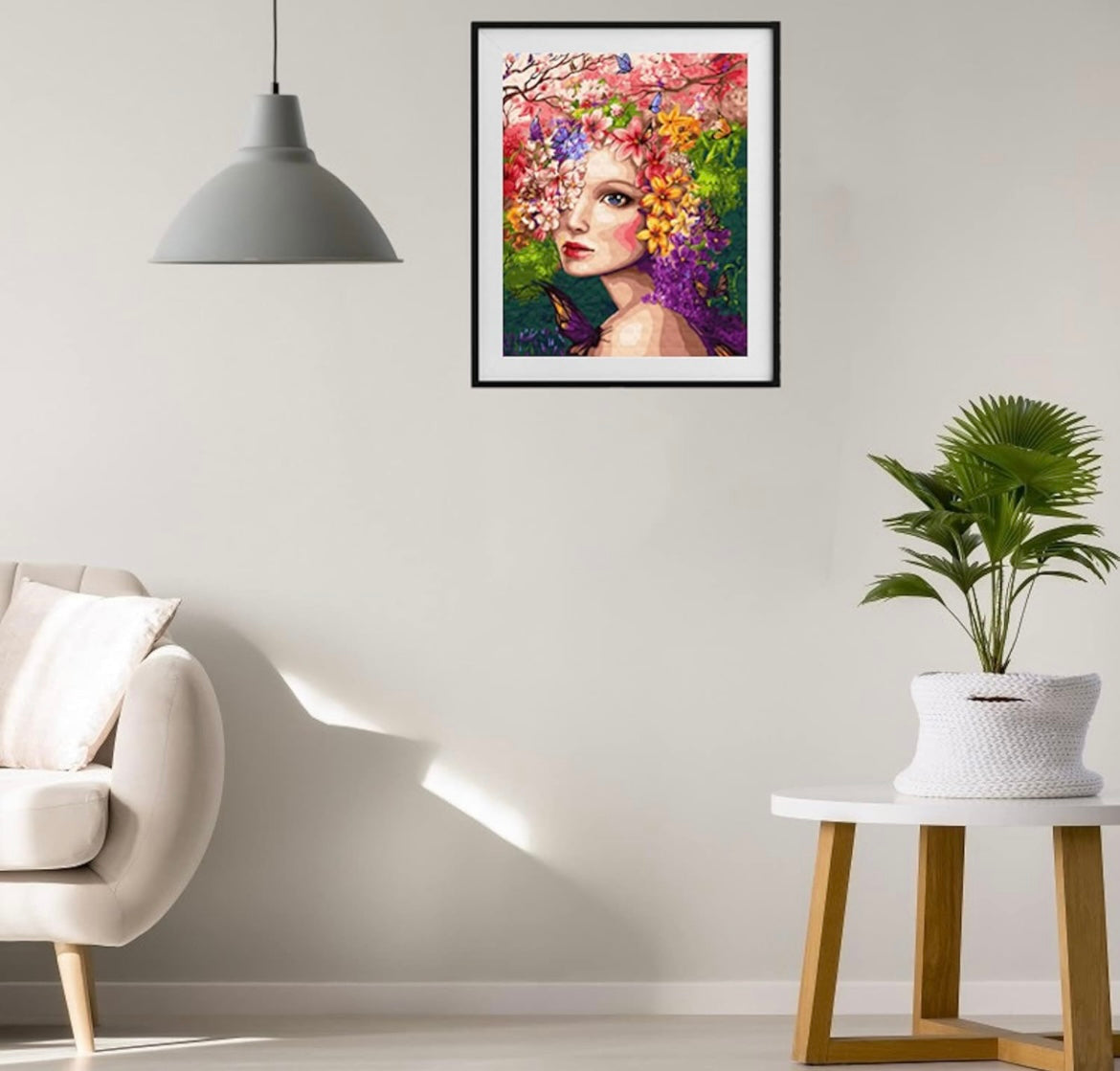 DIY PAINT BY NUMBERS ON CANVAS COLOURFUL WOMAN 40cm X 50cm
