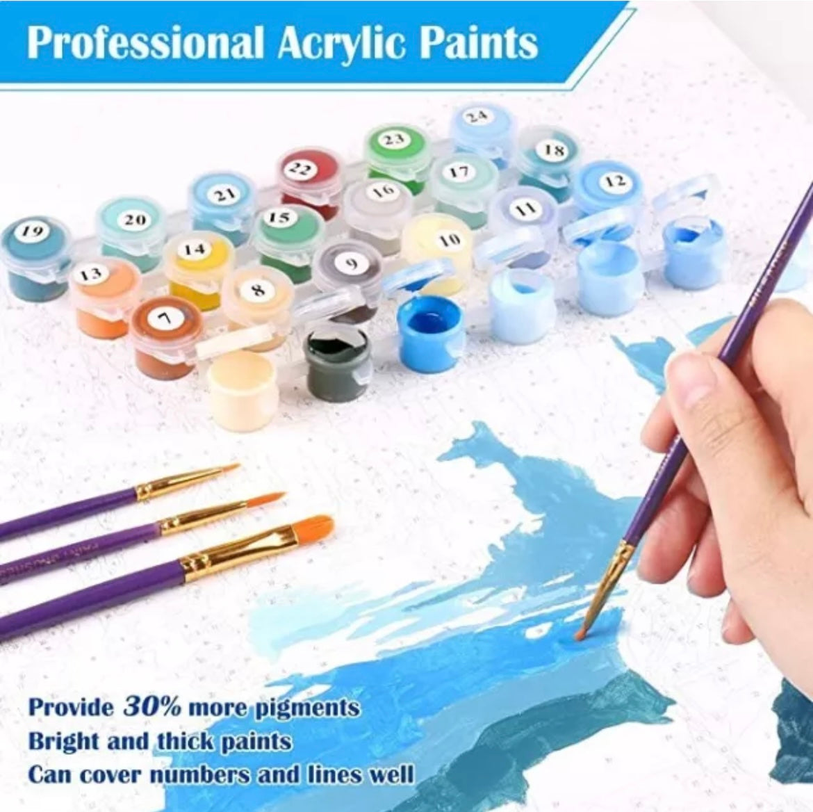DIY PAINT BY NUMBERS ON CANVAS COLOURFUL DINOSAUR 40cm X 50cm
