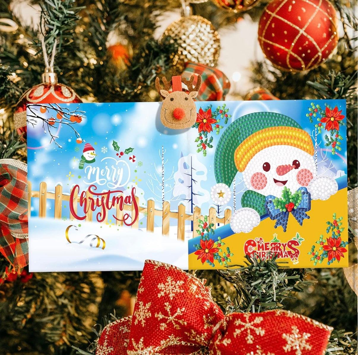5D DIY Diamond Painting Christmas Art Card Handmade Greeting Cards Pack of 8