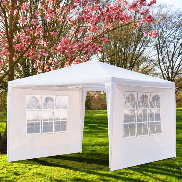 Gazebo With 3 Sides Garden Marquee PE Awning Beach Party Camping Tent Canopy 3x3m