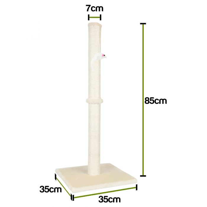 Cat Scratch Scratching Post Pet Scratcher Pole Kitten Activity Tower Beige