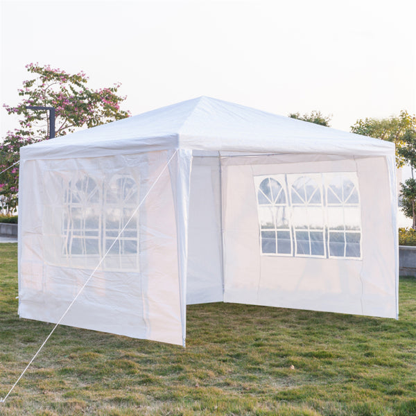 Gazebo With 3 Sides Garden Marquee PE Awning Beach Party Camping Tent Canopy 3x3m