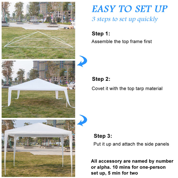 Gazebo Garden Marquee PE Awning Beach Party Wedding Camping Tent Canopy 3x3m