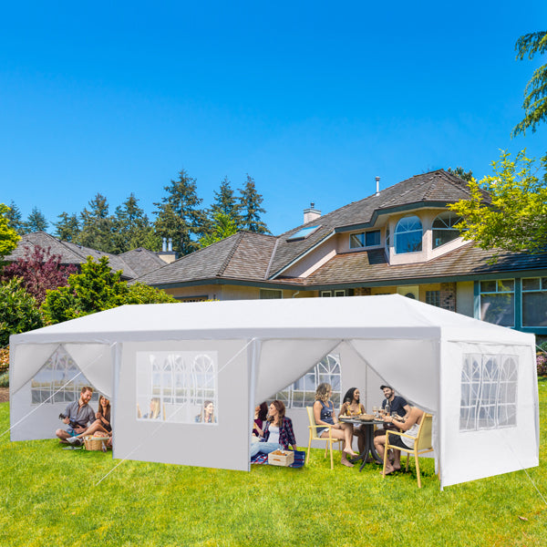 3x9M Heavy Duty Gazebo Marquee Canopy Waterproof Garden Party Tent W/ 8 Sides