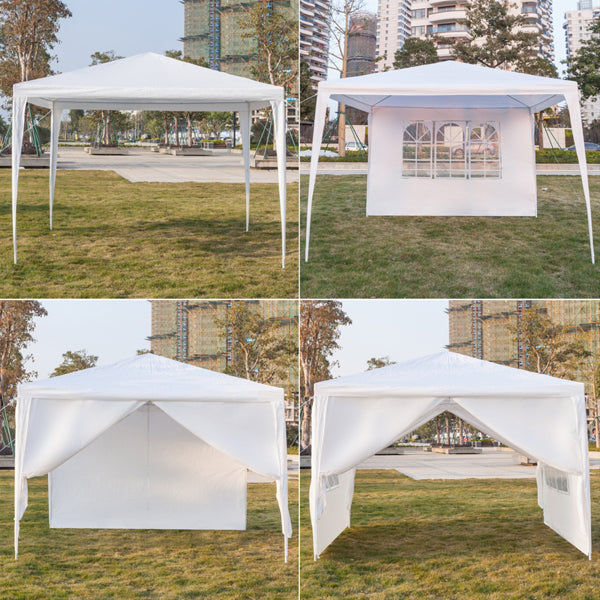 Gazebo With 4 Sides Garden Marquee PE Awning Beach Party Camping Tent 3x3m