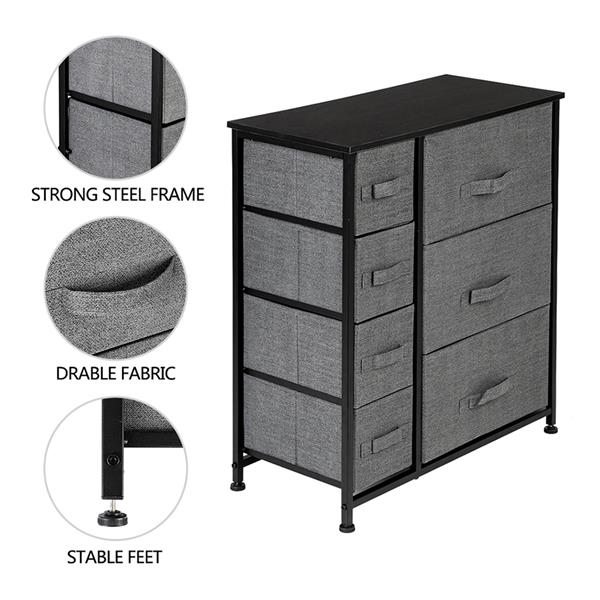 Fabric Dresser With 7 Drawers Furniture Storage Tower Unit For Bedroom Hallway