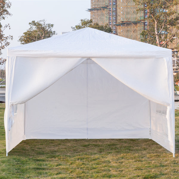 Gazebo With 4 Sides Garden Marquee PE Awning Beach Party Camping Tent 3x3m