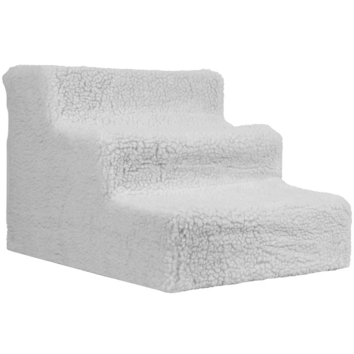 Pet Stairs Fleece Covered Small Dog Ladder Steps Staircase Puppy Fluffy Ramp