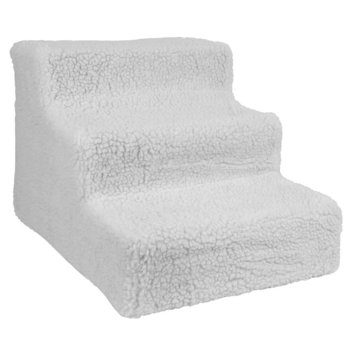 Pet Stairs Fleece Covered Small Dog Ladder Steps Staircase Puppy Fluffy Ramp