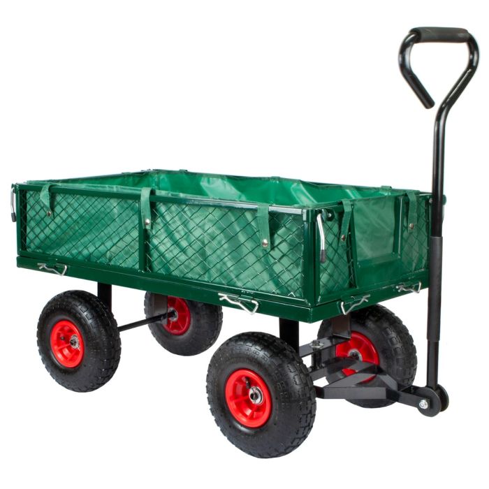 Garden Trolley Festival Cart Folding Sides Wheelbarrow Gardening Truck 85L