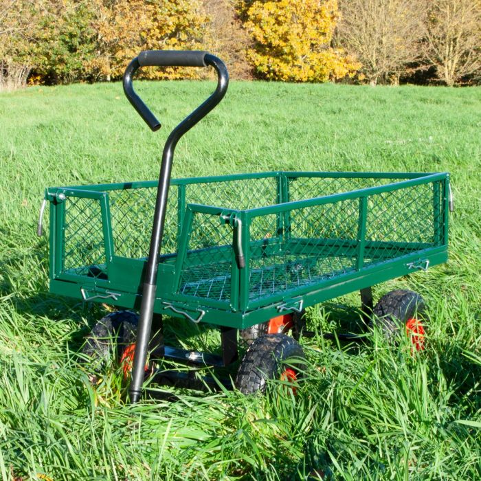 Garden Trolley Festival Cart Folding Sides Wheelbarrow Gardening Truck 85L