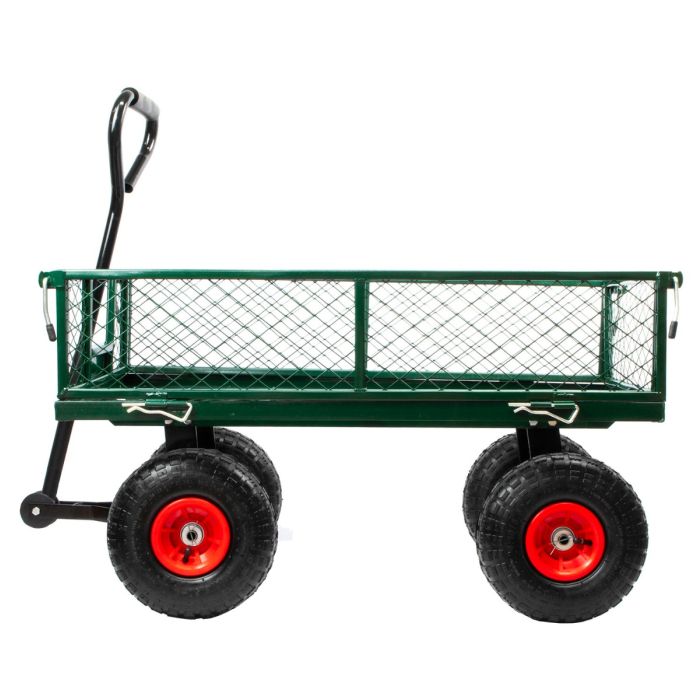 Garden Trolley Festival Cart Folding Sides Wheelbarrow Gardening Truck 85L