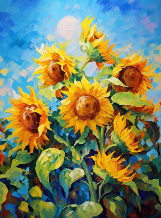 Sunflower Diamond Painting Round Drill 30x40