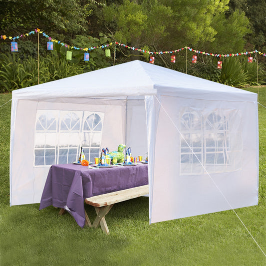 Gazebo With 3 Sides Garden Marquee PE Awning Beach Party Camping Tent Canopy 3x3m