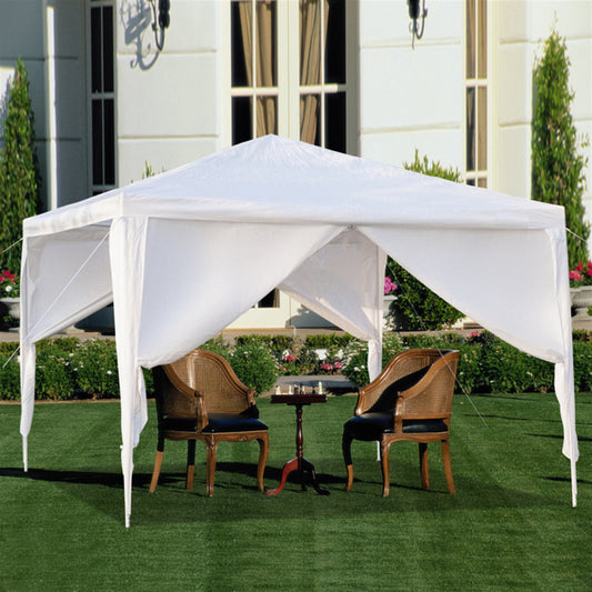 Gazebo With 4 Sides Garden Marquee PE Awning Beach Party Camping Tent 3x3m