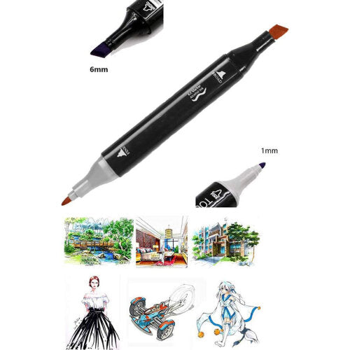 80 Colours Dual Tip Twin Marker Pens Set Artist Sketch For COPIC Markers Drawing