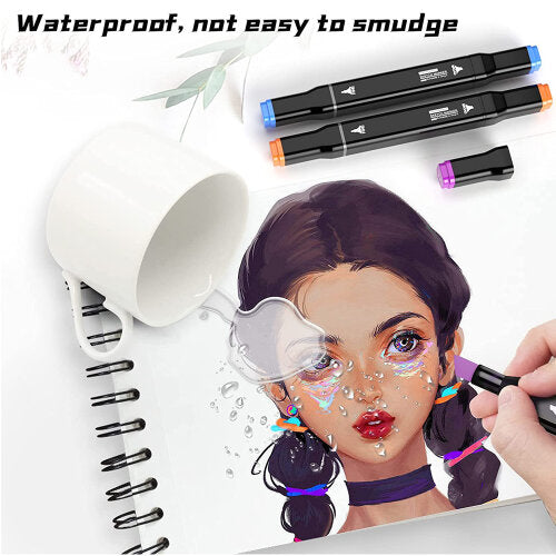 80 Colours Dual Tip Twin Marker Pens Set Artist Sketch For COPIC Markers Drawing