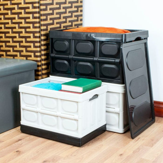 Folding Storage Box With Lid & Handles Collapsible