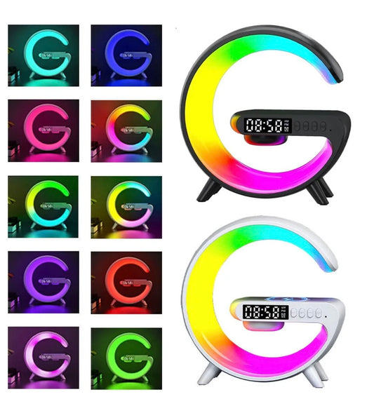 LED Lamp Smart G Bluetooth Speaker Wireless Charger RGB Alarm Clock Night Light