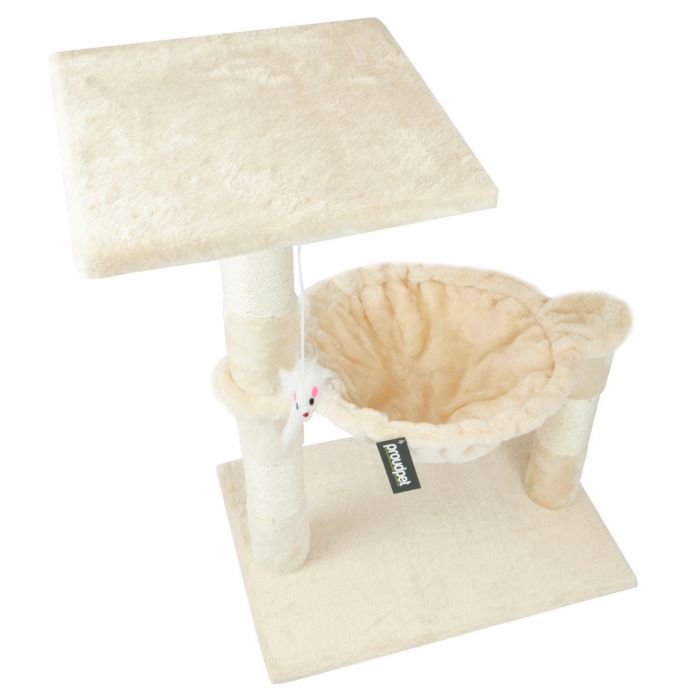 Hammock Style Cat Tree Beige/Grey