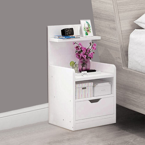 White Bedside Table With Drawer